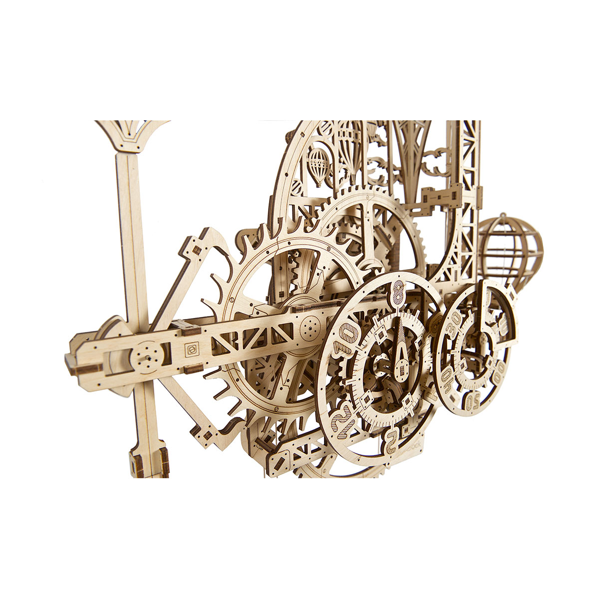 3D-Holzpuzzle, Wanduhr mit Pendel