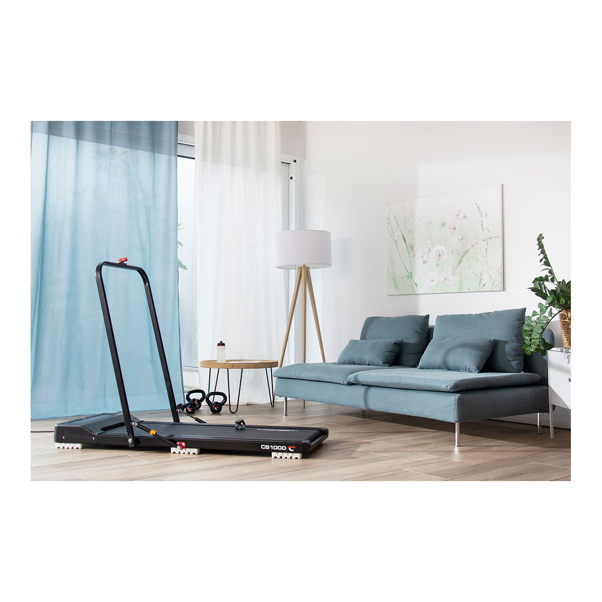 Walking Pad mit Handle Bar, inkl. Bodenschutzmatte L