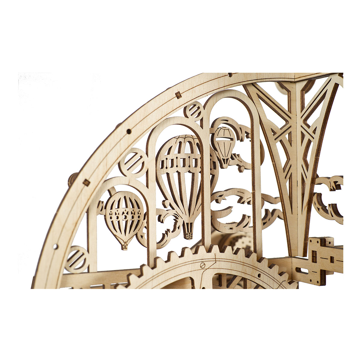 3D-Holzpuzzle, Wanduhr mit Pendel
