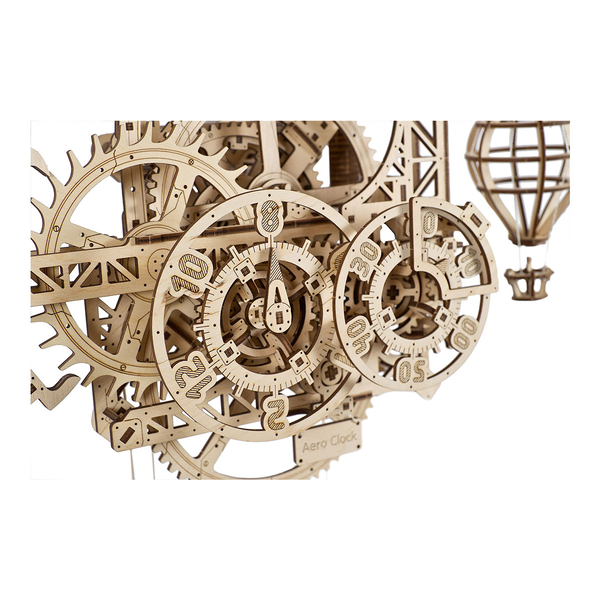 3D-Holzpuzzle, Wanduhr mit Pendel