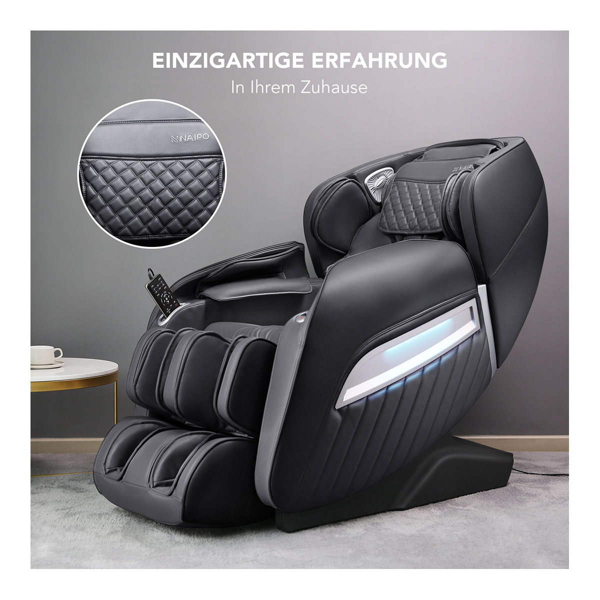 Ganzkörper Massagestuhl Schwarz