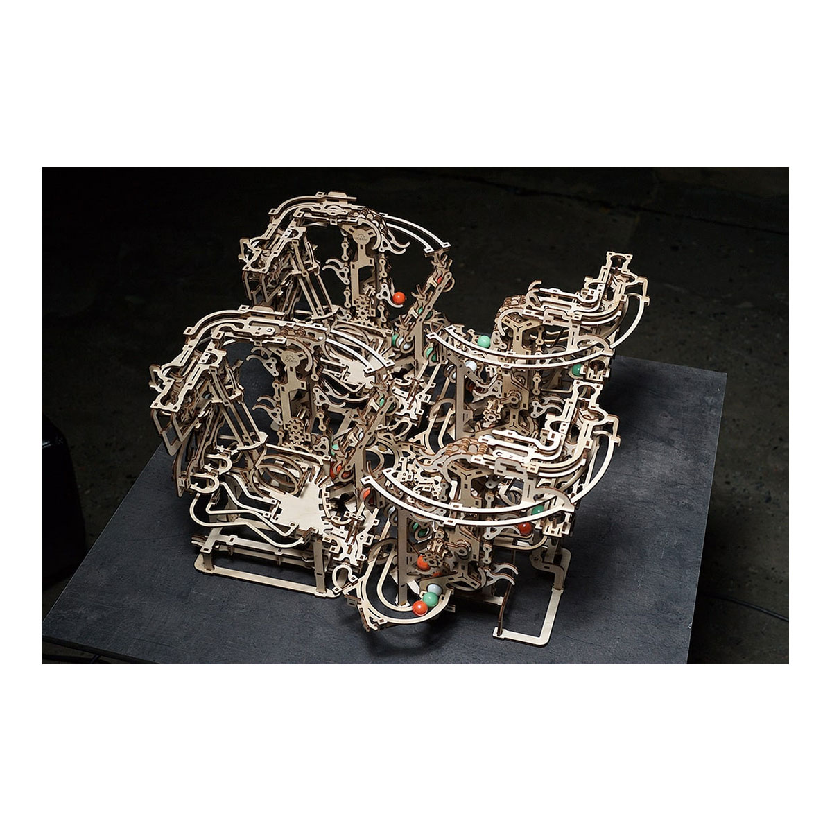 3D-Holzpuzzle, Murmel-Kettenbahn