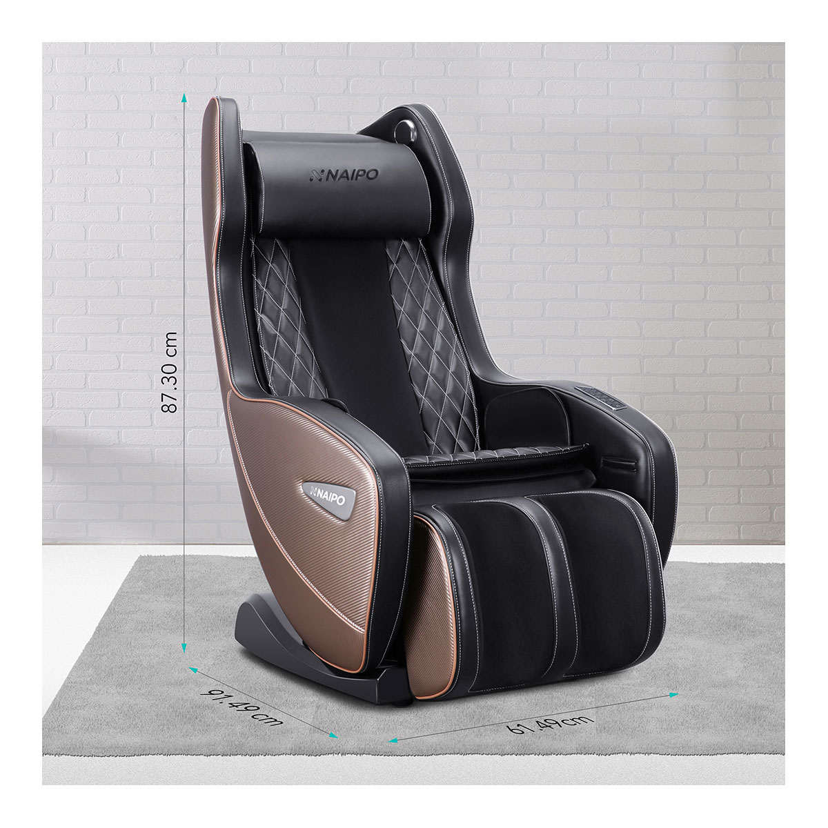 Massagestuhl Hellbraun/Schwarz