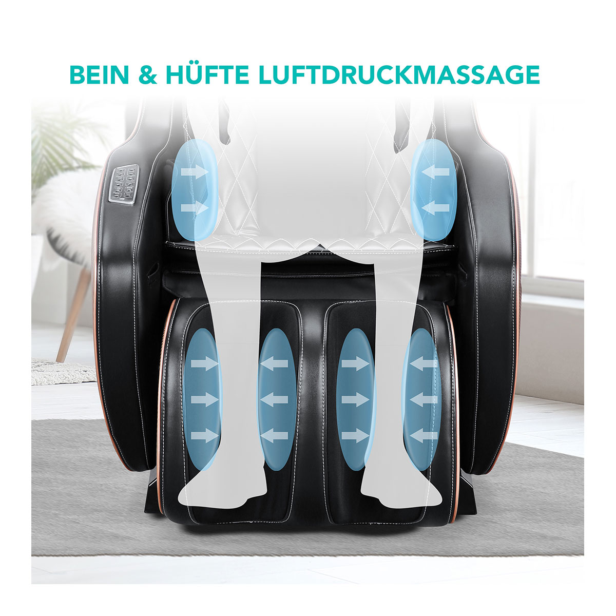 Massagestuhl Hellbraun/Schwarz