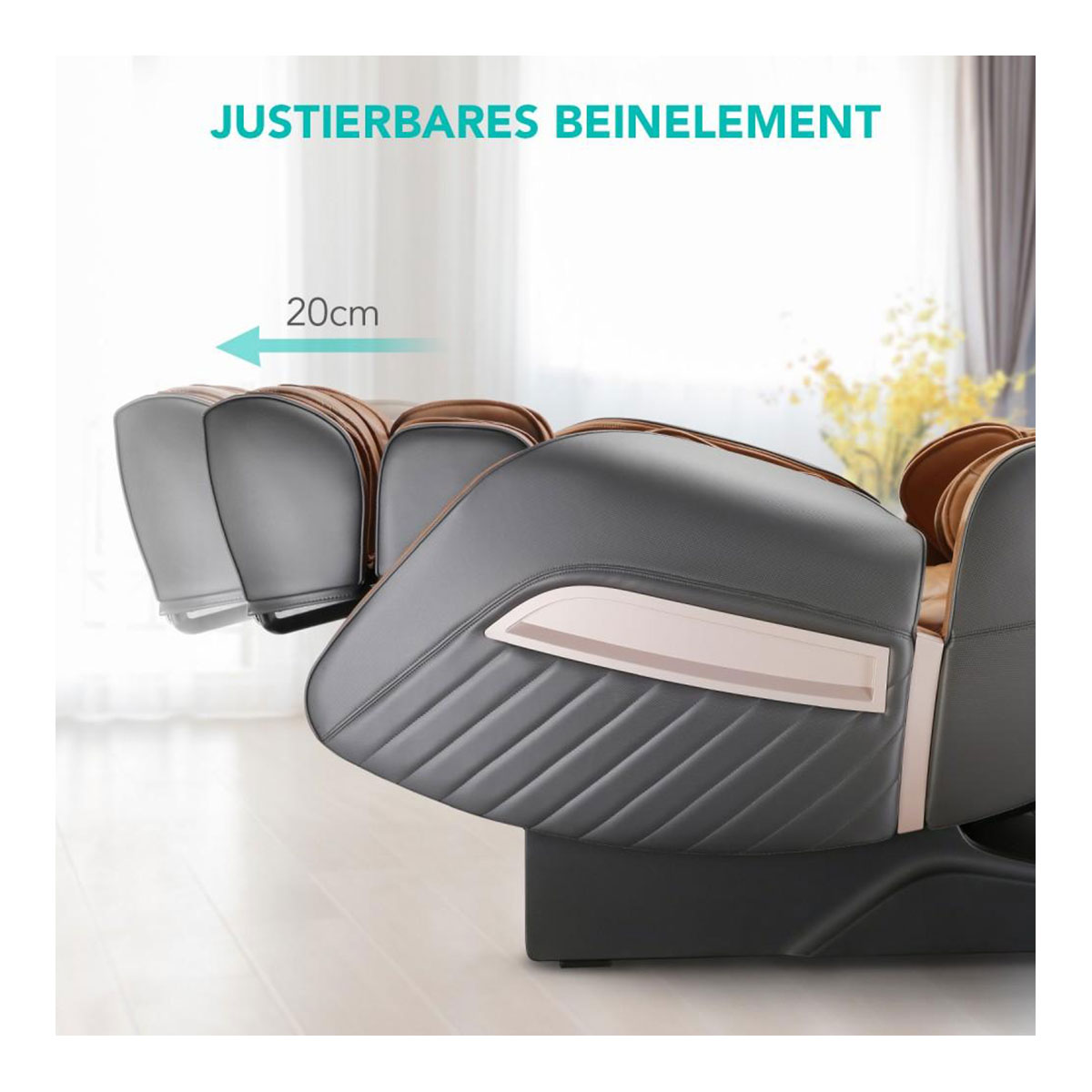 Ganzkörper Massagestuhl Grau/Braun