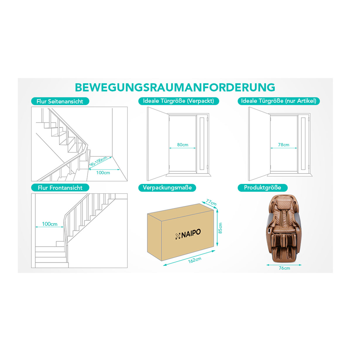 Ganzkörper Massagestuhl Schwarz