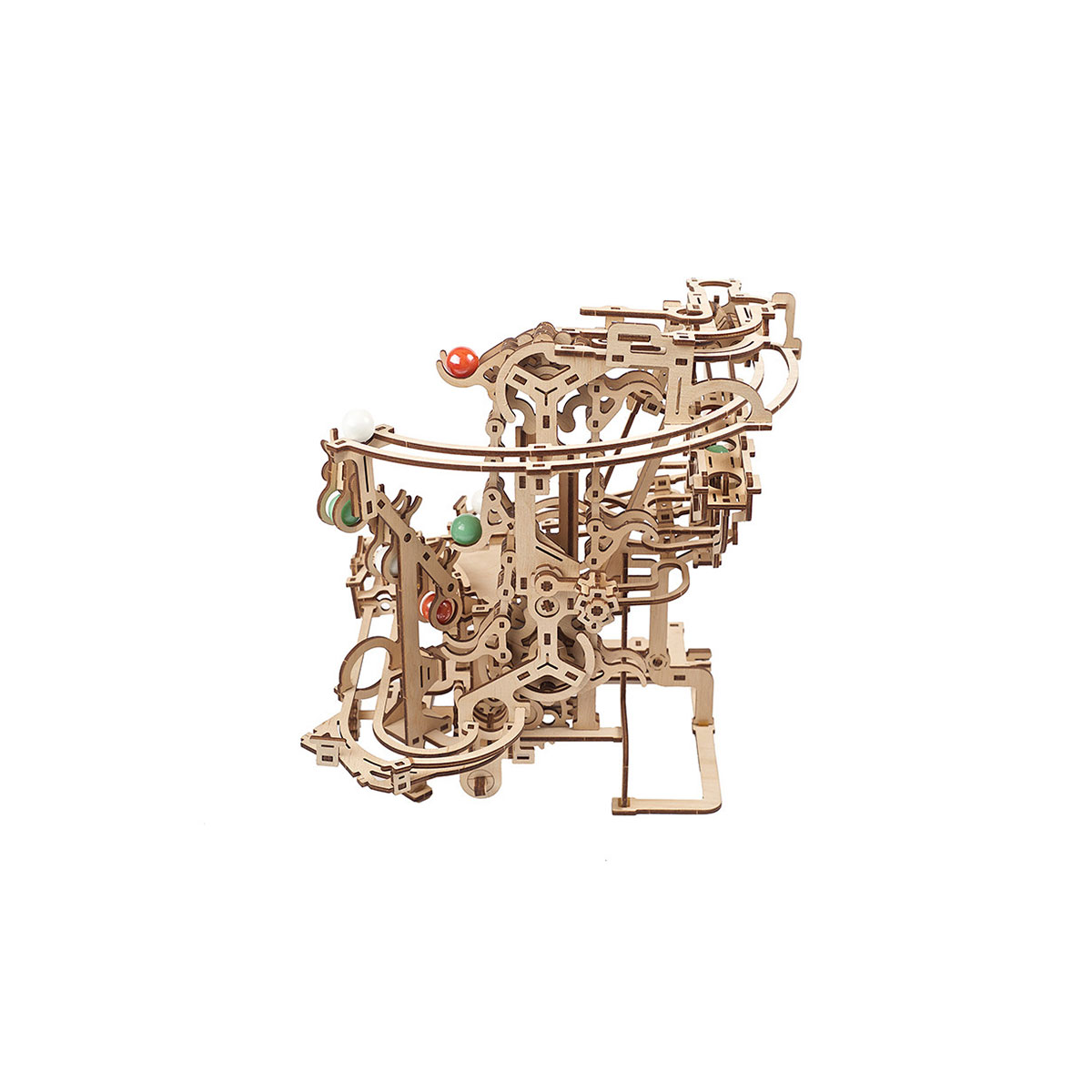3D-Holzpuzzle, Murmel-Kettenbahn