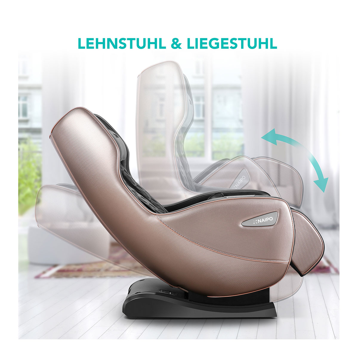Massagestuhl Hellbraun/Schwarz