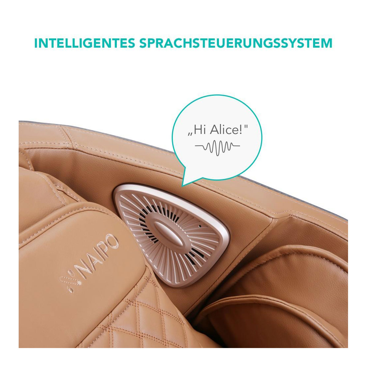 Ganzkörper Massagestuhl Grau/Braun