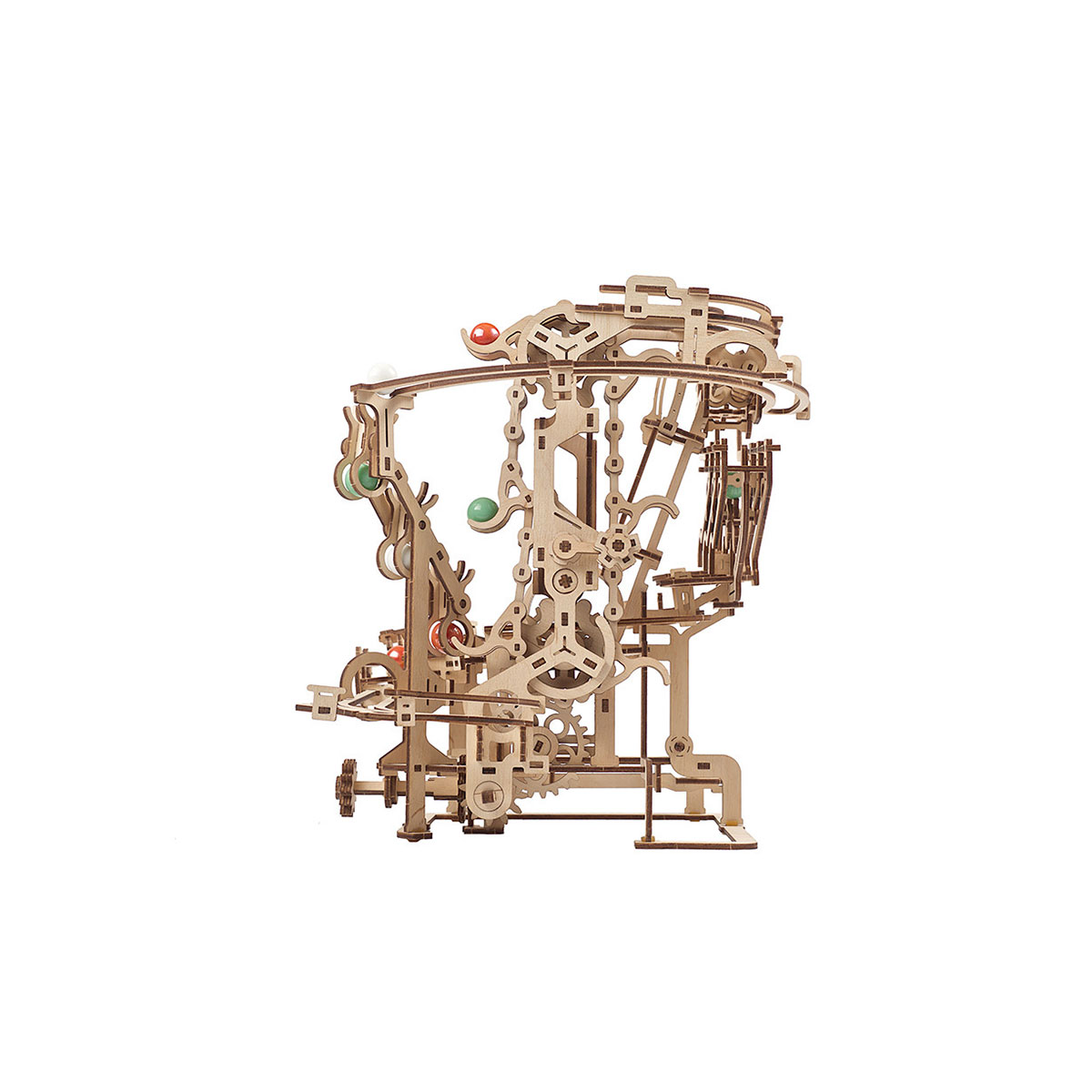 3D-Holzpuzzle, Murmel-Kettenbahn