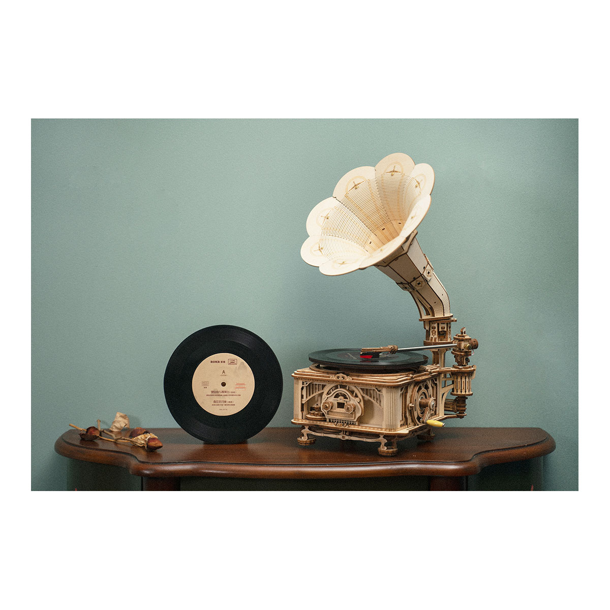 3D-Holzpuzzle, Retro Grammophon
