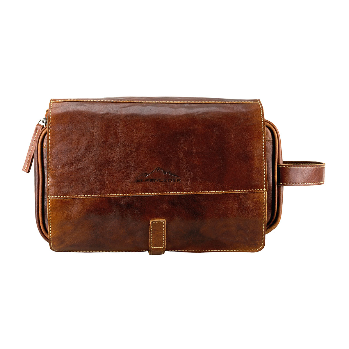 Kulturbeutel ROLL UP, Farbe cognac